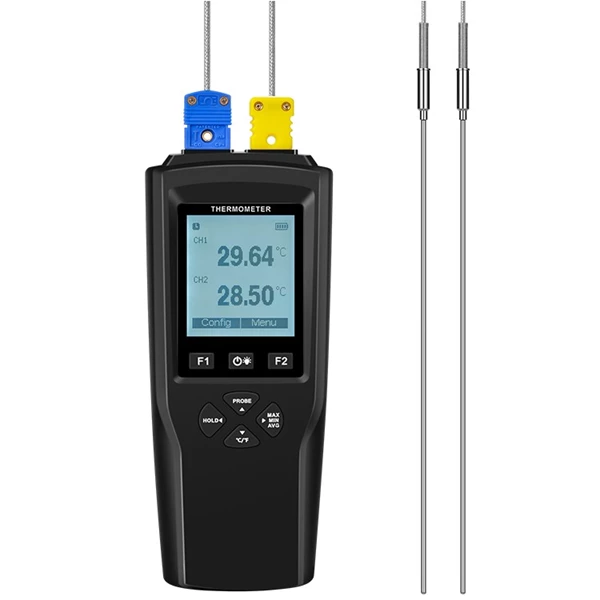High Precision 2 Channel Thermocouple Thermometer Data Logger YET-620L