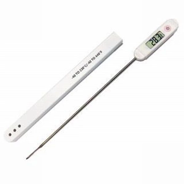 Waterproof thermometer with long stem
